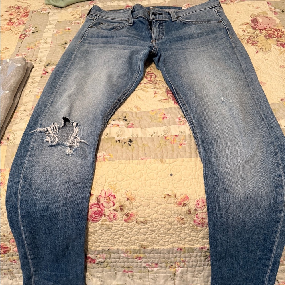Rag and Bone distressed High waist Straight Jean